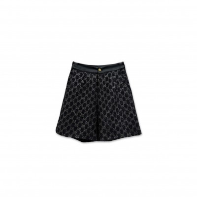 GUCCI BLACK GG HIGH-WAISTED SHORTS